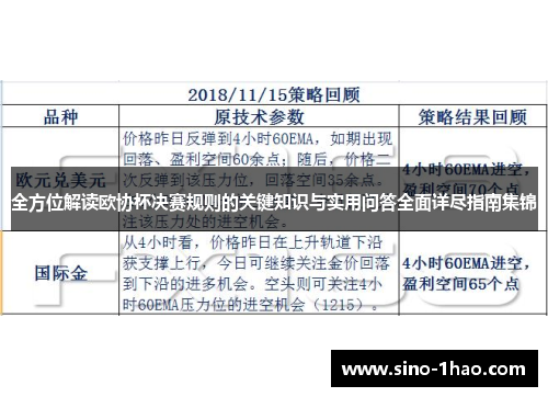 全方位解读欧协杯决赛规则的关键知识与实用问答全面详尽指南集锦